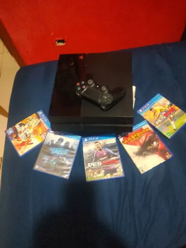 Preço abaixo do mercado Playstation 4 com 1 controle 5 jogos