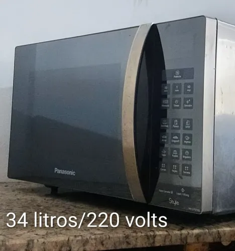 Forno elétrico microondas Style Panasonic Espelhado inox aceito cartão