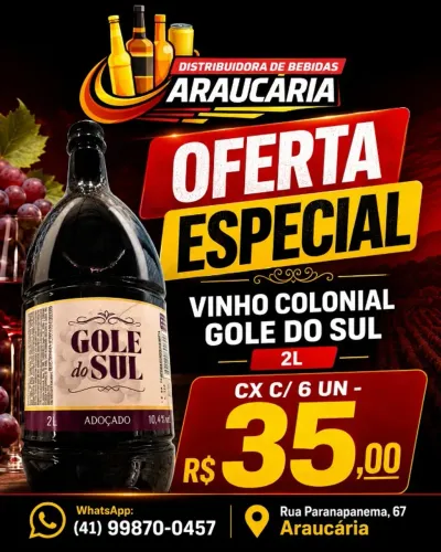 Vinho Colonial gole do sul 2L