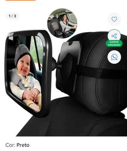 Espelho de carro retrovisor para bebê  marca safett