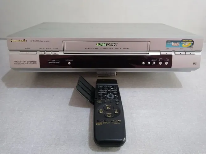 Raridade! Vídeo K7 Panasonic 7 cabeças estéreo wi-fi NV FJ 635 c/C.Remoto, tudo ok(Leia)a