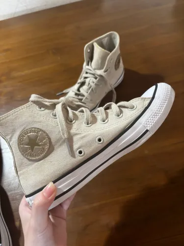 Converse All Star Cano Alto Original Bege Nº 34 - Excelente Estado