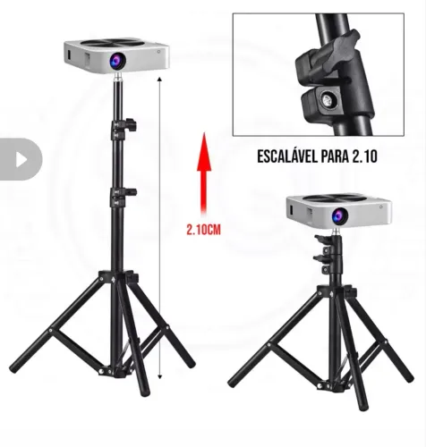 Tripé Suporte Para Projetor Câmera Webcam Estúdio Iluminação Datashow