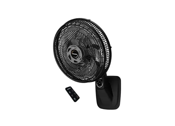 Ventilador Parede Smart Com Controle Remoto 15 Pás 140w 127v Preto com Grafite  