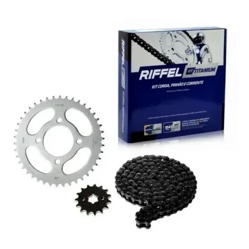 Kit Relação Transmissão Cg Fan 125 2014 a 17 Riffel Titanium 91163