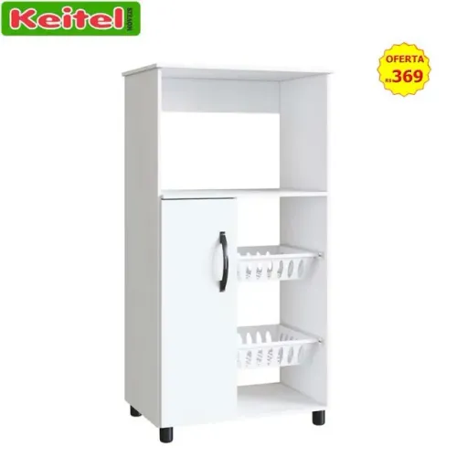 Porta Forno e Micro Kely Com Cestinha Cor Branco