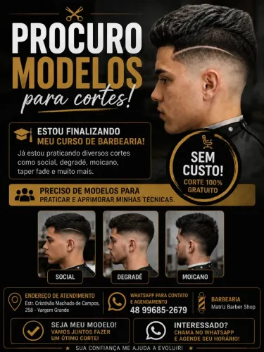 Corte de cabelo gratuito / Barbeiro iniciante