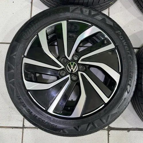 Jg Roda Original Vw Novo Polo Aro 16 5x100 + Pneu Continental 