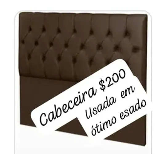 Cabeceira cama king madeira forrada cm tecido marron