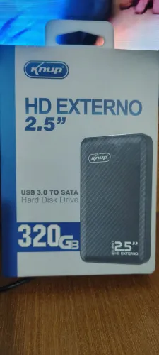 HD Externo Portátil 320GB USB 3.0 Knup - Compatível com PS4, PS5, Xbox e PC.