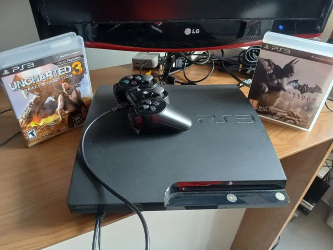PLAYSTATION 3 TRAVADO COMPLETO CONTROLE ORIGINAL