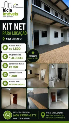 KITNET PARA LOCAÇÃO EM NOVA MUTUM/MT