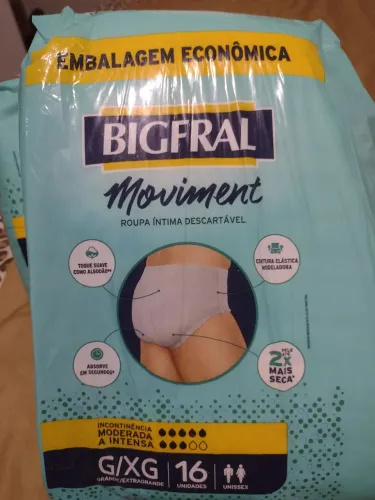 Fralda geriátrica bigfral pants G/XG com 16 fraldas 