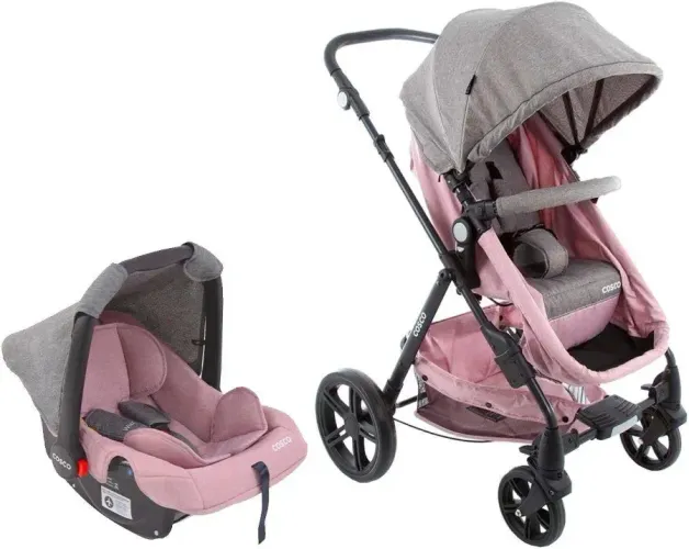 Carrinho de bebê rosa cosco