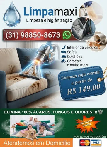 Limpeza de sofas / Higienização de estofados