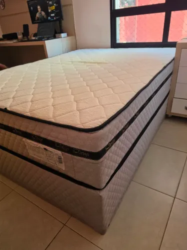 CAMA BOX CASAL DESIGN ELEGANT MOLAS ENSACADAS - 1,38 X 1,88 M