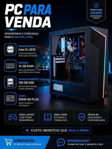Vendo pc bom para estudos e trabalhos