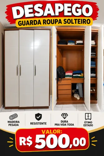 Guarda roupa madeira solteiro