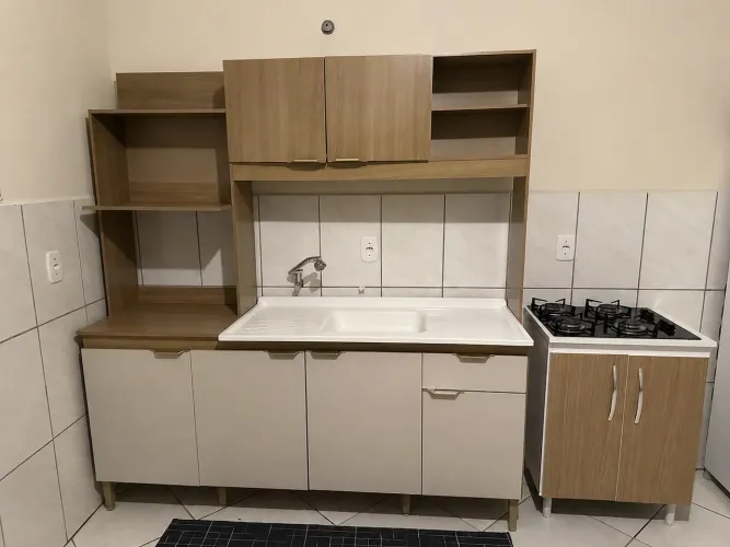 Cozinha Completa + Balcão para Cooktop com Cooktop 4 Bocas (Estado de Nova!)