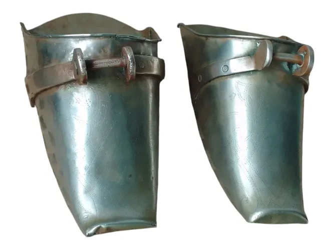 Par de sapatas caçamba em alpaca adulto 26 cm séc XIX/XX A.E GARIM 