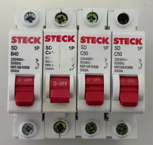Disjuntor Monopolar Steck - Kit com 4 Unidades - USADO