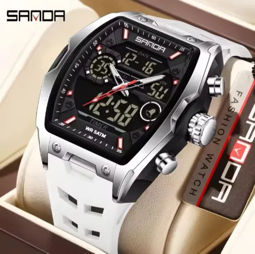 Relógio Masculino SANDA 6235 à Prova D'água Pulseira em Silicone