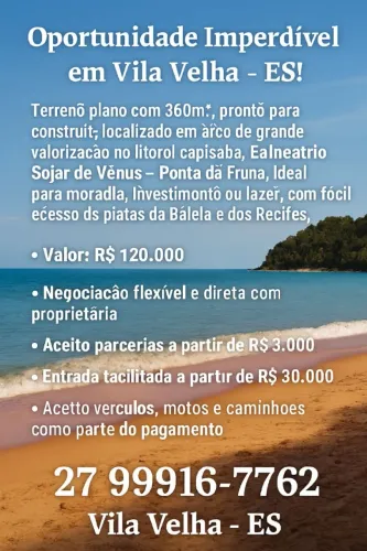 Lote ponta da fruta, entrego escriturado, parcelo, troco , Solar de Vênus, manda propostas