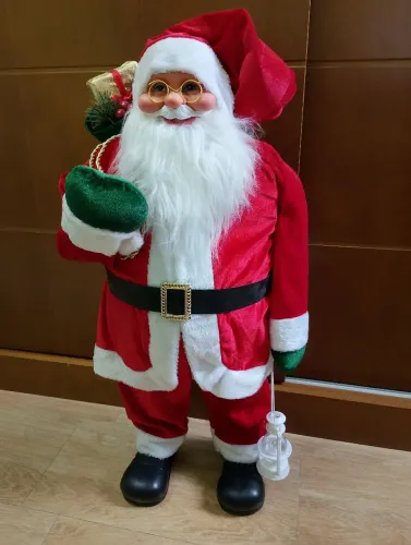 Boneco Papai Noel 85 cm vermelho, Enfeite Natal Luxo