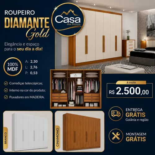 Roupeiro diamante 100% MDF