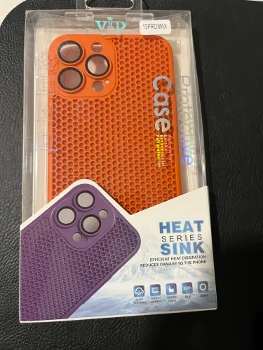 Capa Silicone Furada com Película de Proteção de Câmera IPhone 13 Pro Max Laranja