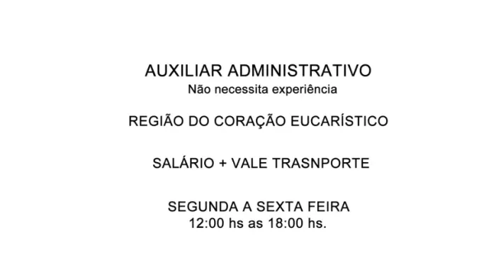 Auxiliar Administrativo - Meio Expediente