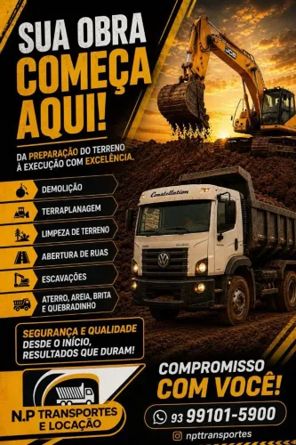 Aterro, brita , areia, limpeza de terra etc