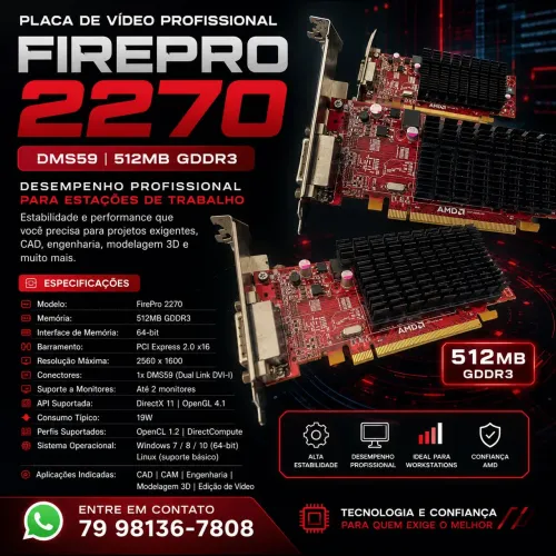 Placa de vídeo Fire Pro 2270