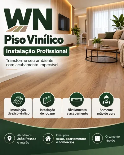 nstalação de Piso Vinílico e Rodapé em João Pessoa - Mão de Obra Profissional