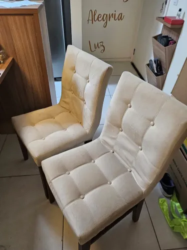 Cadeira de mesa jantar - Bege com marrom