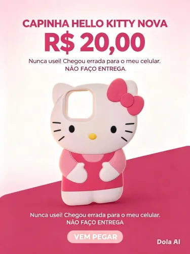 LINDA Capinha Hello Kitty ? NUNCA USADA! R$20