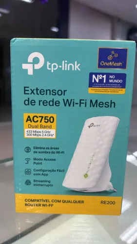 EXTENSOR DE REDE WI-FI MESH TP-LINK AC 750 - DUAL BAND 