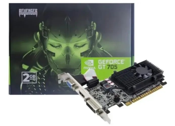 Placa de Vídeo GT 705 2GB DDR3 HDMI VGA DVI Baixo Consumo