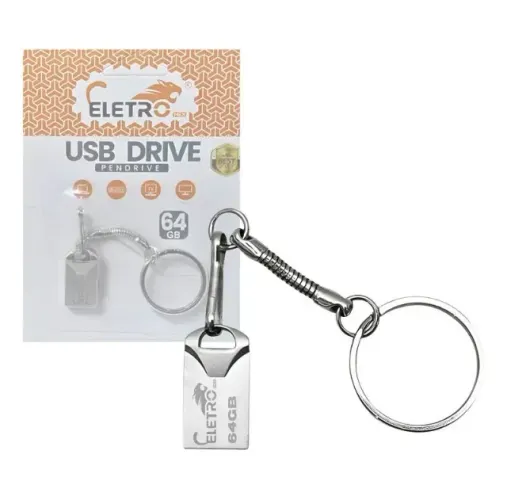 MINI PENDRIVE 64 GB FERO COM CHAVEIRO KAPBOM ORIGINAL.
