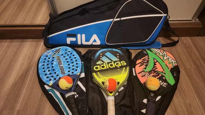 Kit Beach Tennis Completo - 3 Raquetes Adidas, Shark e Mormaii