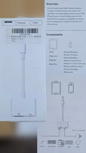 Adaptador original USB 3 para iPhone e iPad 