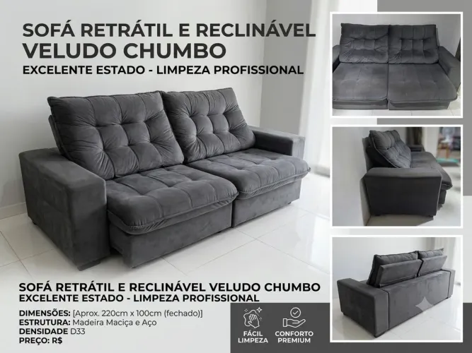 Sofá Retrátil e Reclinável