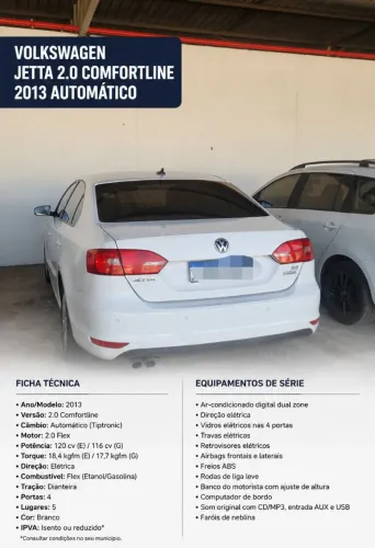 Volkswagen Jetta Comfortline 2.0 T.flex 8V 4P Tipt. 2013
