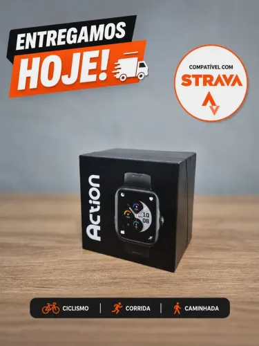Smartwatch Action GPS Integrado | Compatível com Strava