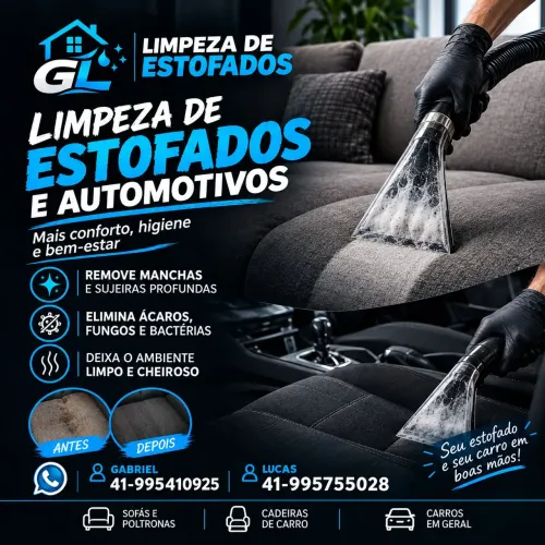 LIMPEZA DE ESTOFADOS EM GERAL