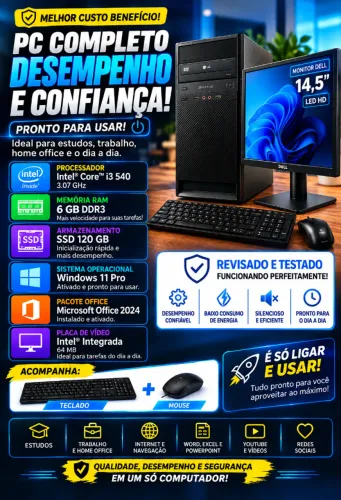 PC COMPLETO DELL + MONITOR 14,5