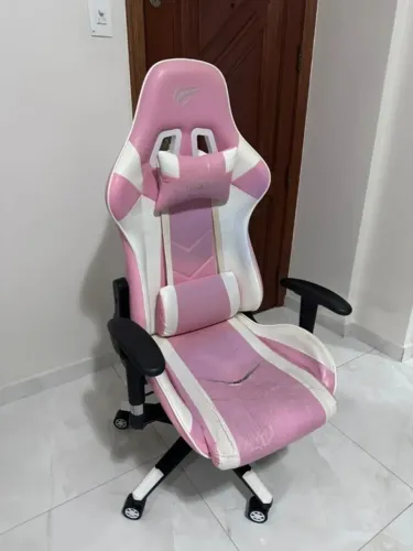 Cadeira Gamer Rosa e Branca