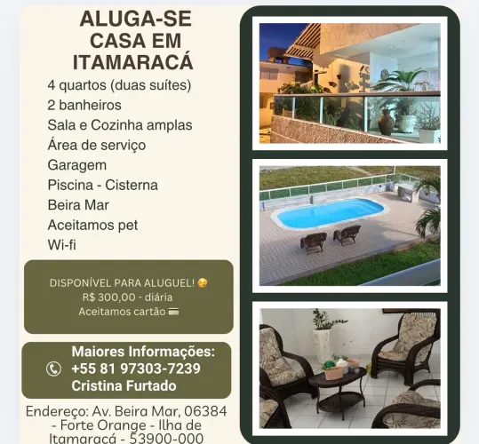 ALUGA-SE CASA EM ITAMARACÁ! 