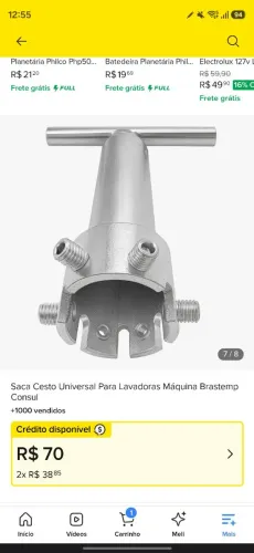 Pecas de maquina se lavar novas
