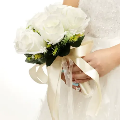 Mini Buquê de Noiva Branco Cartório Fotos Pré-Wedding - Várias Cores - Buque Permanente